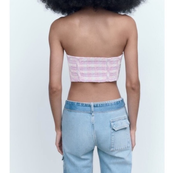 ZARA tweed purple tube top - Picture 3 of 5